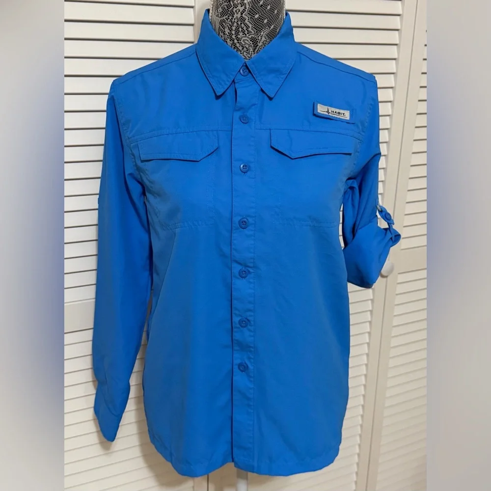 Habit Women’s Long Sleeve Fishing Shirt | Blue | L/G | UPF 40+